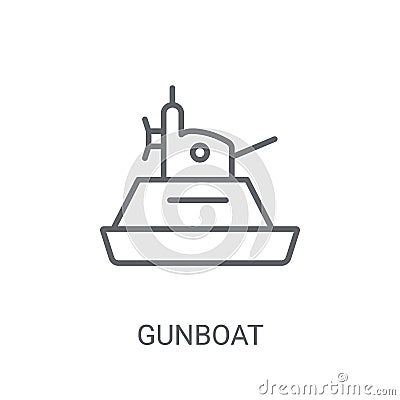 gunboat icon. Trendy gunboat logo concept on white background fr Vector Illustration