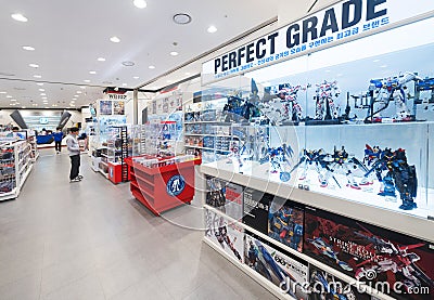 Gundam base store, Seoul, South Korea Editorial Stock Photo