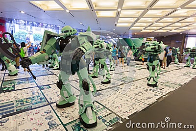 Gundam Docks at Time Square, Hong Kong Editorial Stock Photo
