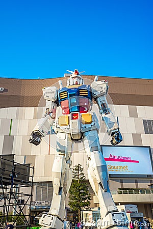 Gundam RX-78-2 the old Gundum at Diver city Tokyo Plaza Editorial Stock Photo