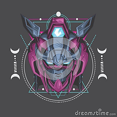 purple poison gundam and sacred geometry Vector Illustration