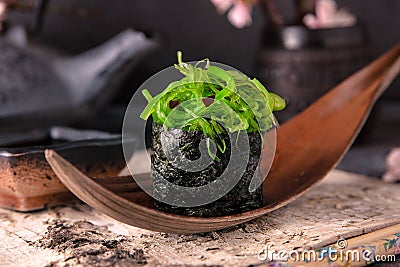 Gunkan chukka. Sushi menu. Stock Photo