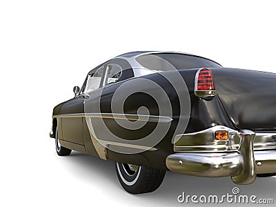 Gunmetal black old timer car - taillight closeup shot Stock Photo