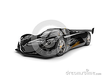Gunmetal black racing super car Stock Photo