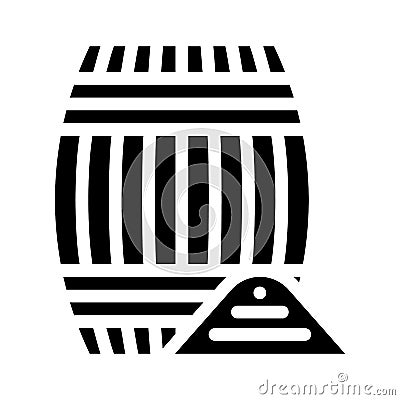 Gunpowder powder barrel glyph icon vector illustration Vector Illustration