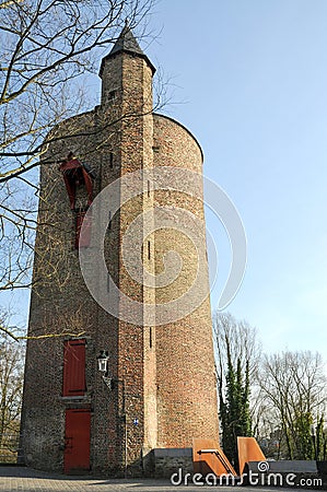 Gunpowder Tower in Bruges, Belgium Stock Photo