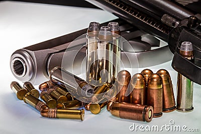 Guns and Ammunition Stock Photo