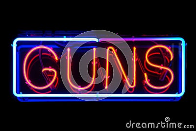 Guns Neon Sign Royalty Free Stock Photography - Image: 11348567