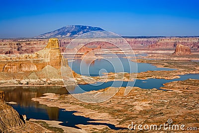 Gunsight Butte on Lake Powell, Glen Canyon National.Recreation Area Stock Photo