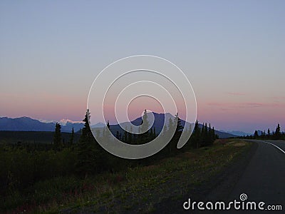 Gunsight Mountain dawn Stock Photo