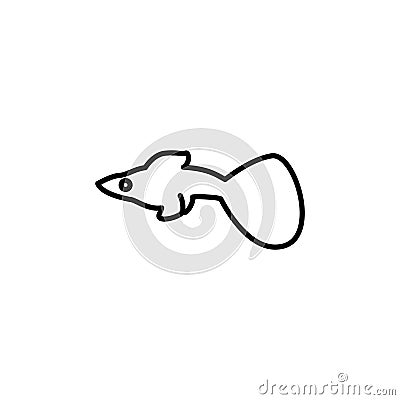 Guppy fish line vector design template illustration Vector Illustration