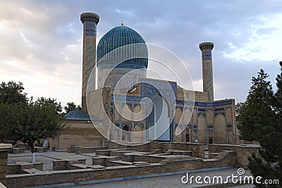 Gur-Emir Mausoleum Tomb of Tamerlane. Samarkand, Uzbekistan Editorial Stock Photo