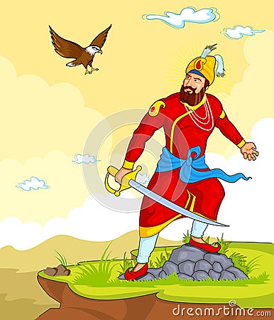 Guru Gobind Singh Jayanti Vector Illustration