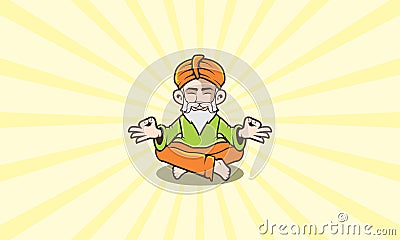 Guru Meditation Logo Vector icon Vector Illustration