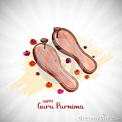 Guru purnima celebration on paduka card background Stock Photo