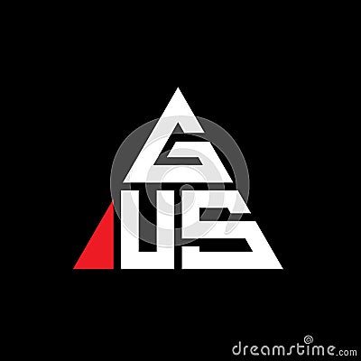 GUS triangle letter logo design with triangle shape. GUS triangle logo design monogram. GUS triangle vector logo template with red Vector Illustration