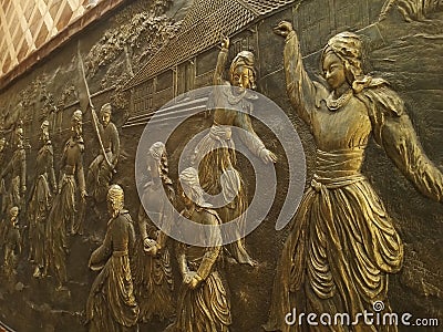 gusjigang dance wall hanging art. Kudus city, central java, indonesia Editorial Stock Photo