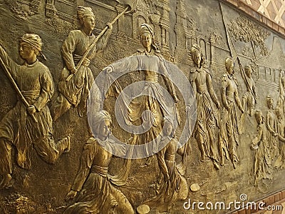 gusjigang dance wall hanging art. Kudus city, central java, indonesia Editorial Stock Photo