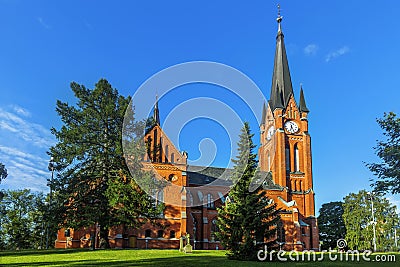 Gustav Adolf church is a parish church in Sundsvall. Sweden. Stock Photo