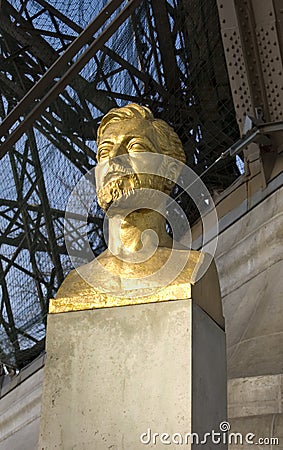 Gustave Eiffel Statue, Paris Stock Photo