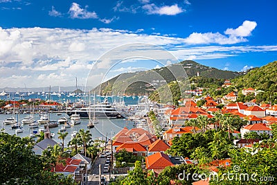 Gustavia, St. Barths Town Skyline Stock Photo