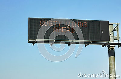 Gusty Winds Ahead Sign Stock Photo