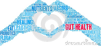 Gut Health Word Cloud Vector Illustration