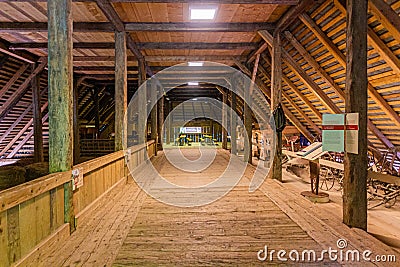 GUTACH, GERMANY - SEPTEMBER 2, 2019: Old farmhouse hayloft in Black Forest Open Air Museum in Gutach village in Baden Editorial Stock Photo