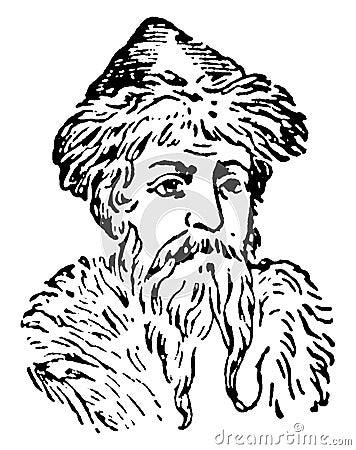 Gutenberg, vintage illustration Vector Illustration