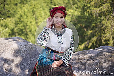 Gutsulka in the Carpathian forest Editorial Stock Photo