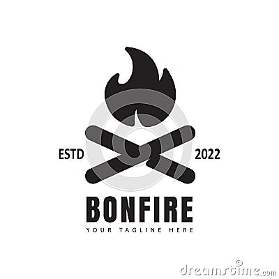 Bonfire logo template, bonfire night icon. Vector Illustration