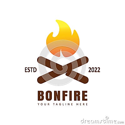 Bonfire logo template, bonfire night icon. Vector Illustration