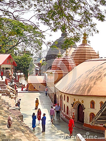 Guwahati, India - March 19, 2020: kamakhya temple visit at off season time, less crowded view of kamakhya temple. Editorial Stock Photo