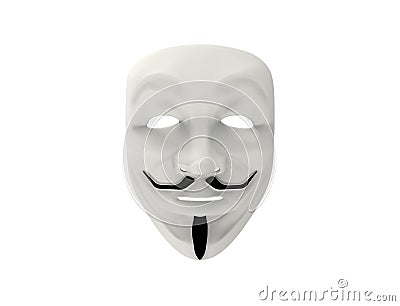 Guy Fawkes / Anonymous mask isolated. Cartoon Illustration