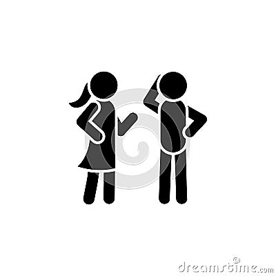 Guy, girl, talk icon. Simple glyph, flat vector of People talk icons for UI and UX, website or mobile application Stock Photo