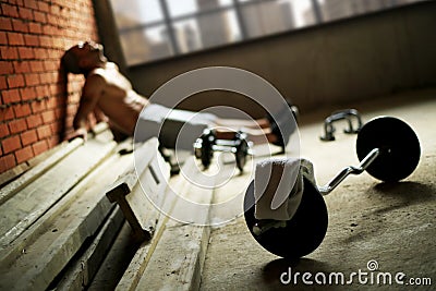 Guy in the gym Stock Photo