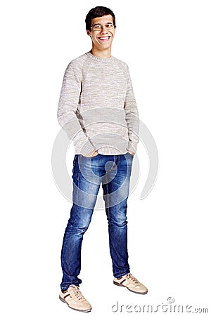 Guy with hands in pockets Stock Photo