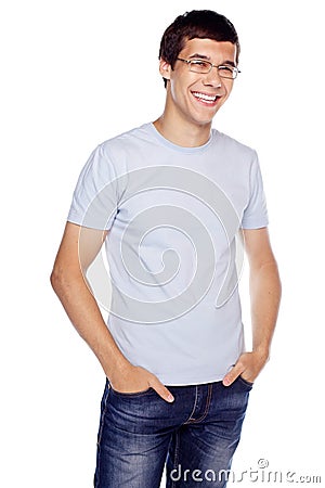 Guy with hands in pockets Stock Photo