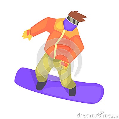 Guy On Snowboard, Part Of Teenagers Practicing Extreme Sports For Recreation Set Of Cartoon Characters Vector Illustration