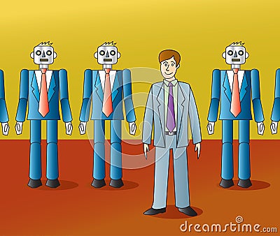 Guy Standing Out Vector Illustration