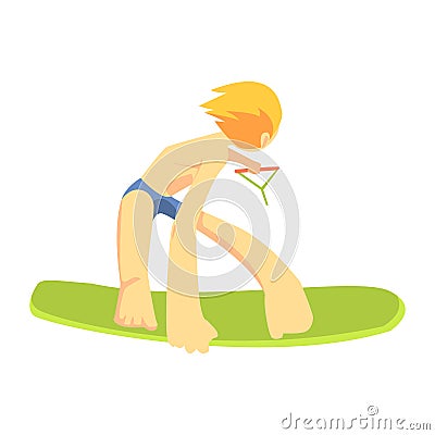 Guy Wakeboarding, Part Of Teenagers Practicing Extreme Sports For Recreation Set Of Cartoon Characters Vector Illustration