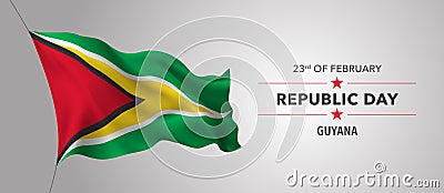 Guyana happy republic day greeting card, banner with template text vector illustration Vector Illustration
