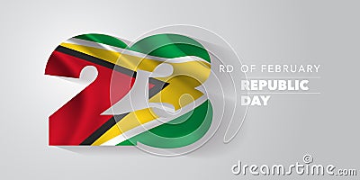 Guyana happy republic of the state day vector banner, greeting card Vector Illustration