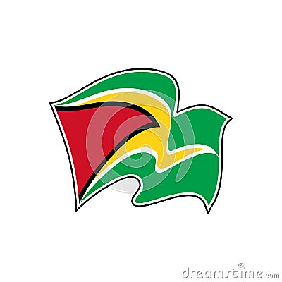 Guyana vector flag. National symbol of Guyana Vector Illustration