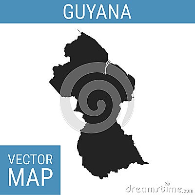 Guyana vector map with title Stock Photo