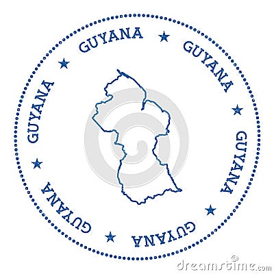 Guyana vector map sticker. Vector Illustration