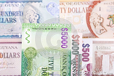Guyanese dollar a business background Stock Photo