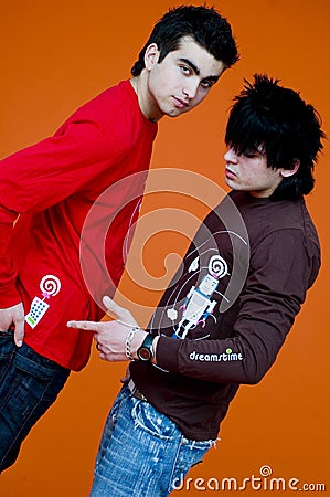 Guys Acting Tough Stock Photo