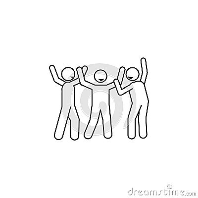 guys are dancing icon. Element of people celebrating for mobile concept and web apps. Thin line icon for website design and develo Stock Photo