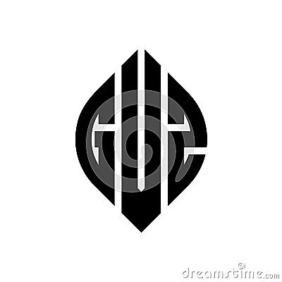 GUZ circle letter logo design with circle and ellipse shape. GUZ ellipse letters with typographic style. The three initials form a Vector Illustration